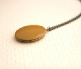 Mustard Yellow Locket Necklace // Bridesmaid Gifts // Vintage Wedding // Long Locket Necklace
